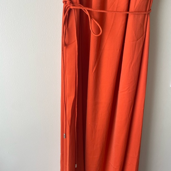 ❤️SOLD OFF PM❤️ NWT H&M Orange Silky Long Sundress Size M - Picture 2 of 4
